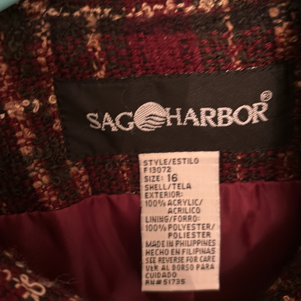 Sag Harbor plaid casual blazer w/zip. - Picture 7 of 7